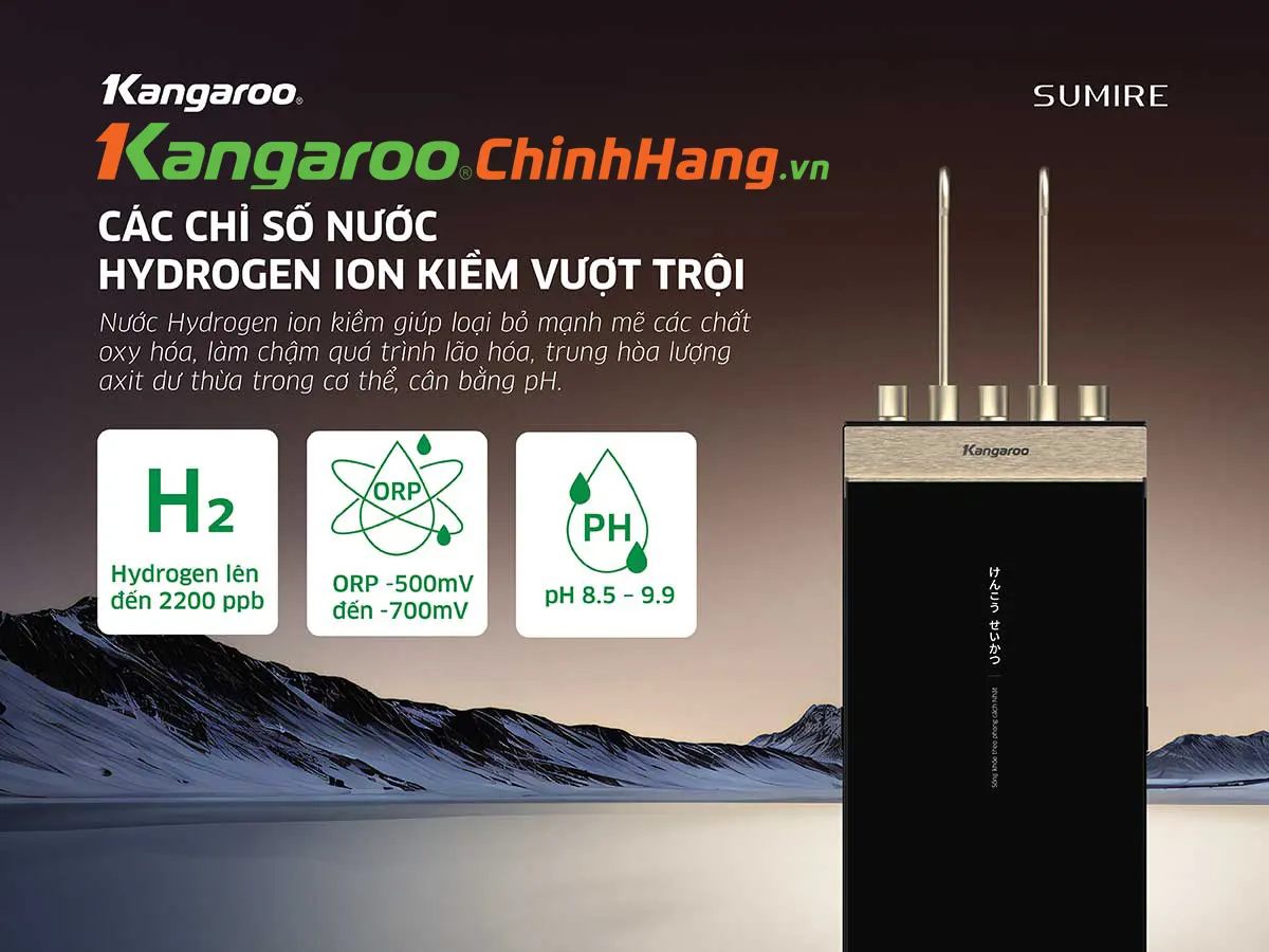 Máy lọc nước Kangaroo Hydrogen ion kiềm nóng lạnh KGHC13A3 