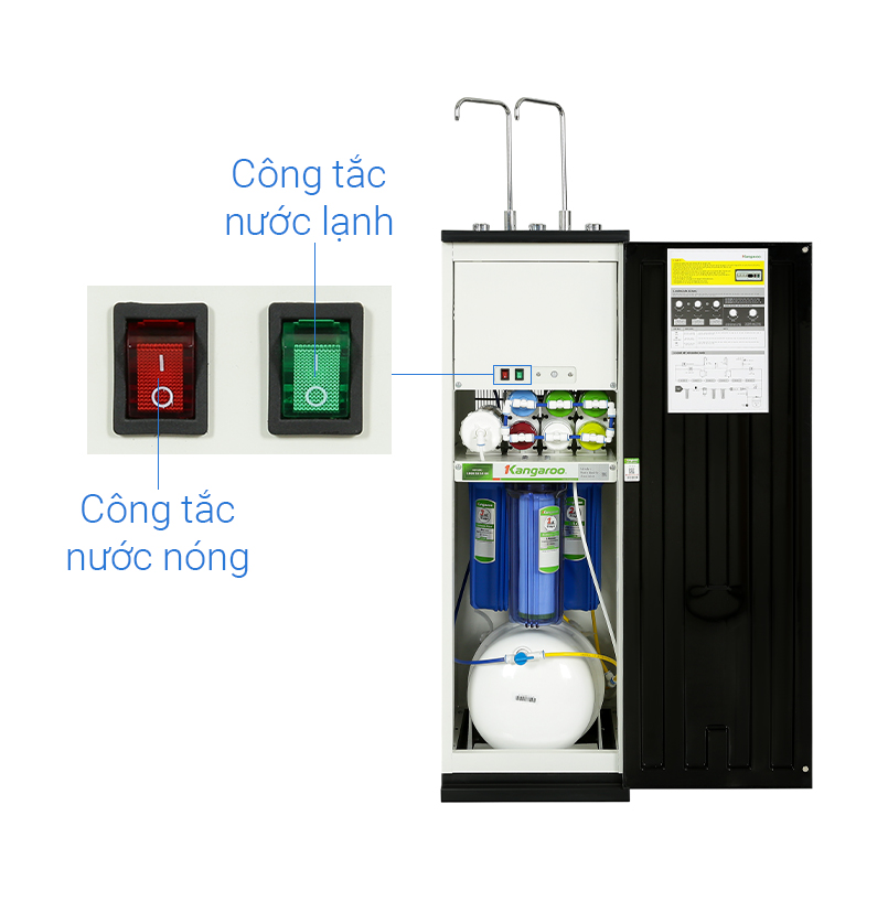 Máy lọc nước nóng lạnh Kangaroo KG10A18 - 10 Lõi Lọc