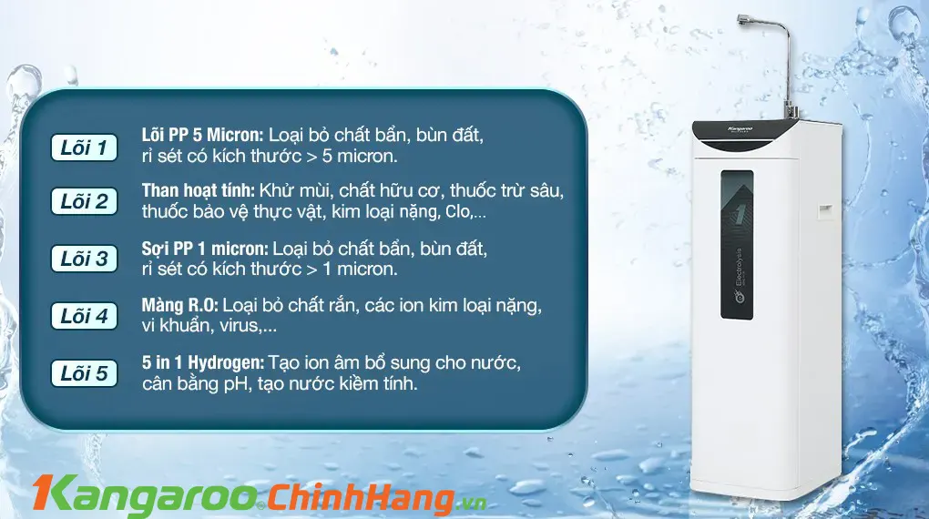 Máy lọc nước RO nóng lạnh ion kiềm Kangaroo KG10A7ES