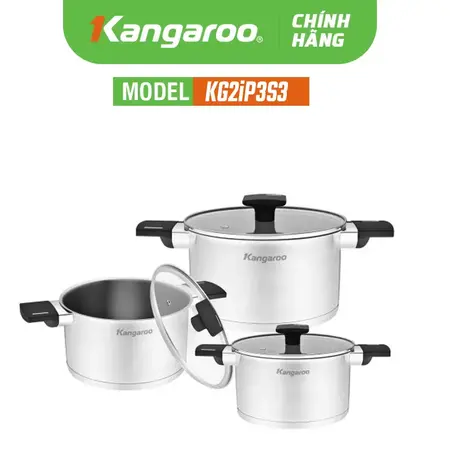 Bộ nồi inox cao cấp 5 lớp Kangaroo KG2IP3S3