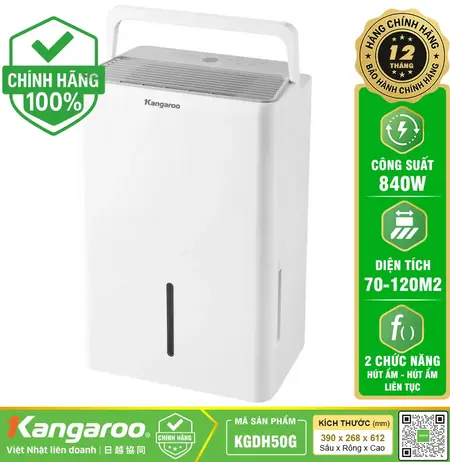 Máy hút ẩm Kangaroo KGDH50G - 50 Lít, Phòng 70 -120 m2