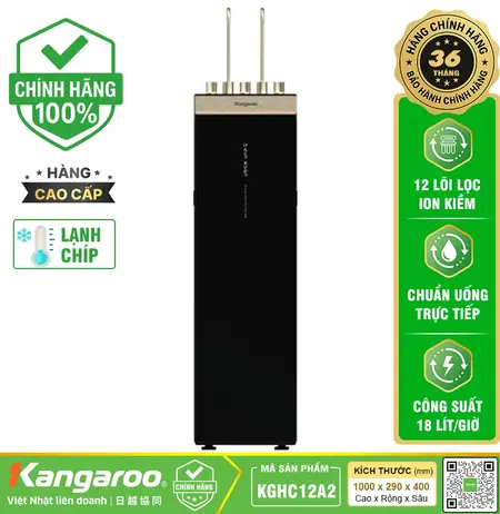 Máy lọc nước Kangaroo Hydrogen ion kiềm nóng lạnh KGHC12A2
