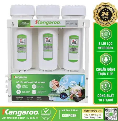 Máy lọc nước Kangaroo Hydrogen KGRP08K - 8 Lõi Mới 2025