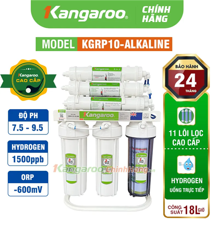 Máy lọc nước Hydrogen ion kiềm Kangaroo KGRP10-ALKALINE 11 lõi lọc