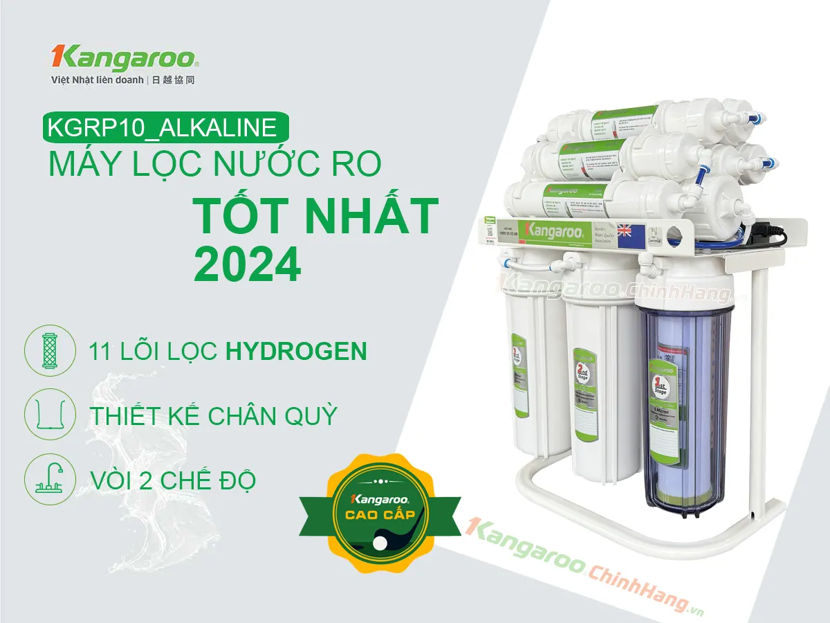 Máy lọc nước Kangaroo Hydrogen KGRP10 được đánh giá là máy lọc nước tốt nhất