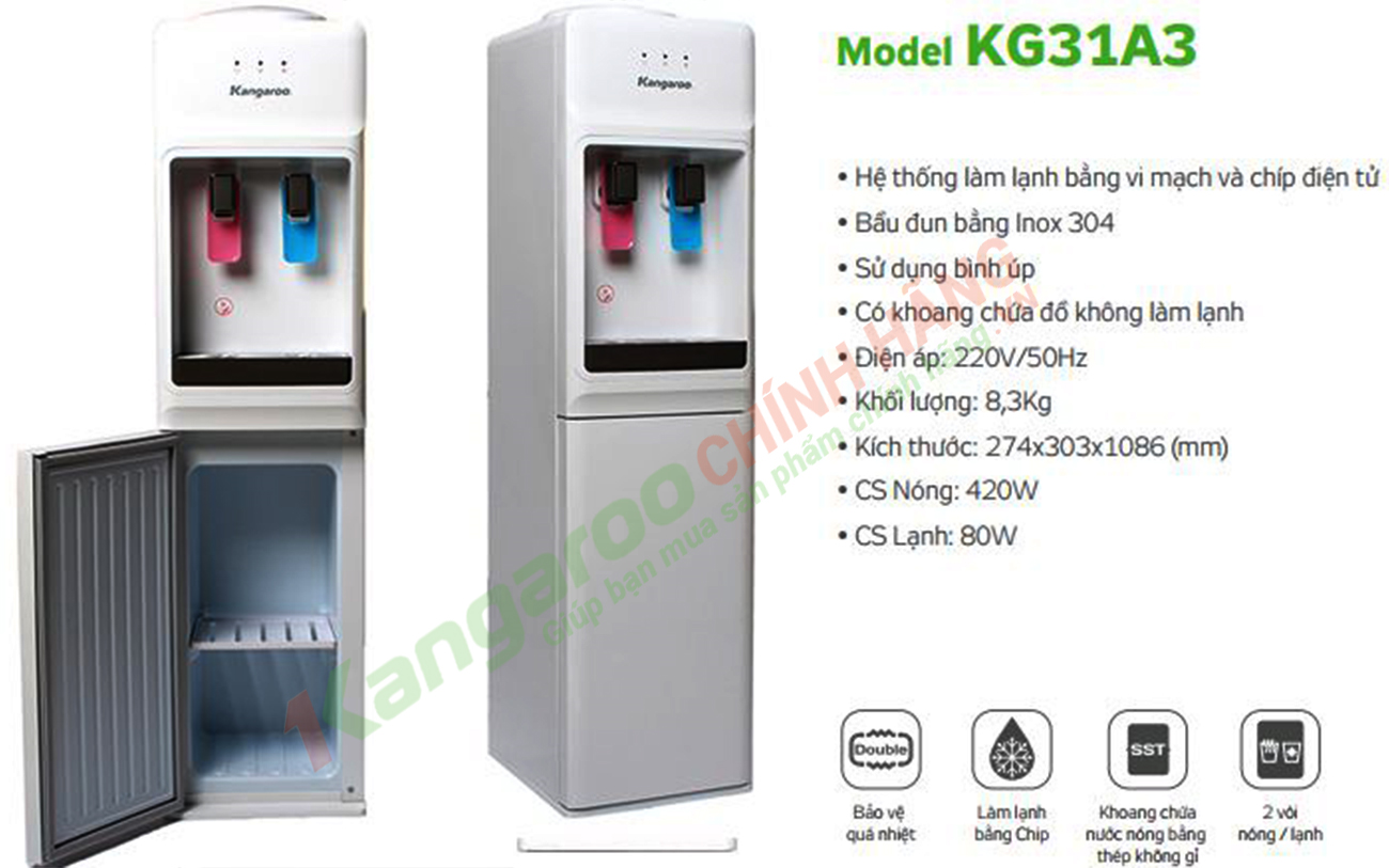 Cây nước nóng lạnh Kangaroo KG31A3