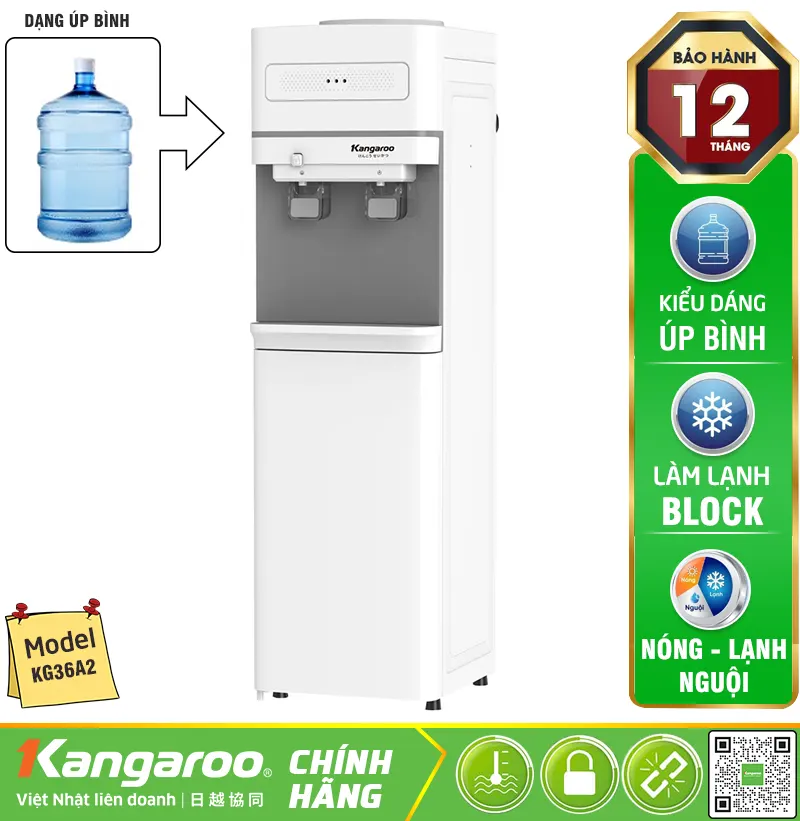 Cây nước nóng lạnh Kangaroo KG36A2 - Cây úp bình