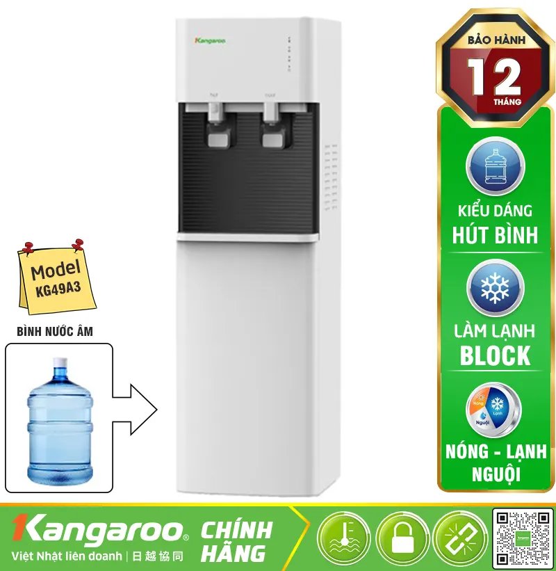 Cây nước nóng lạnh Kangaroo KG49A3 - Hút Bình New 2026