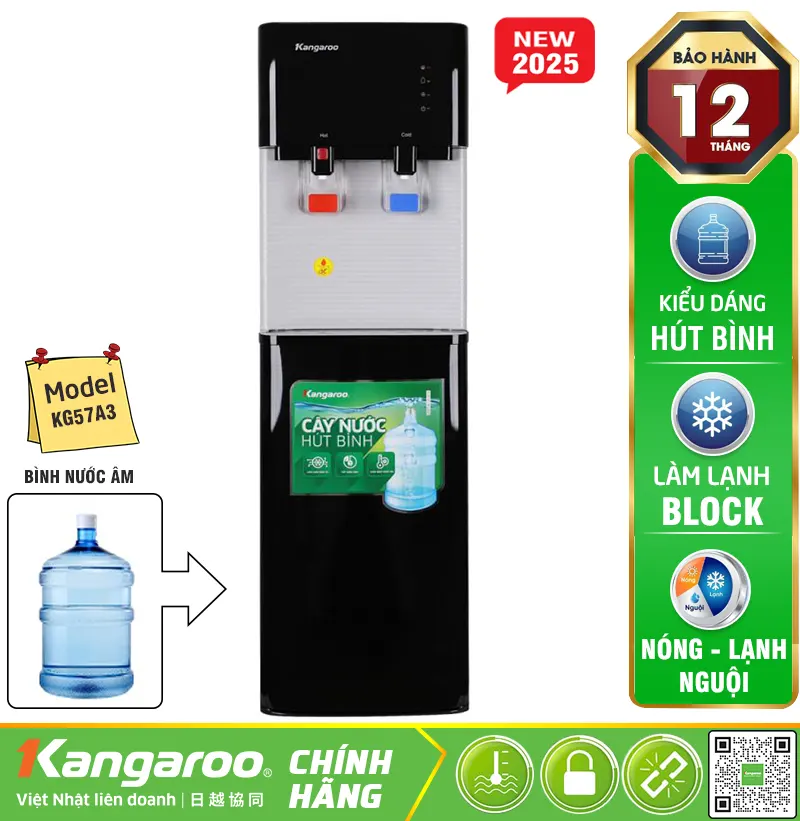 Cây nước nóng lạnh Kangaroo KG57A3 - Cây hút bình