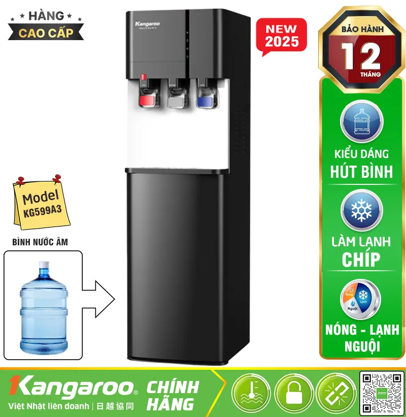 Cây nước nóng lạnh Kangaroo KG599A3 - Cây Hút Bình, Mới 2025