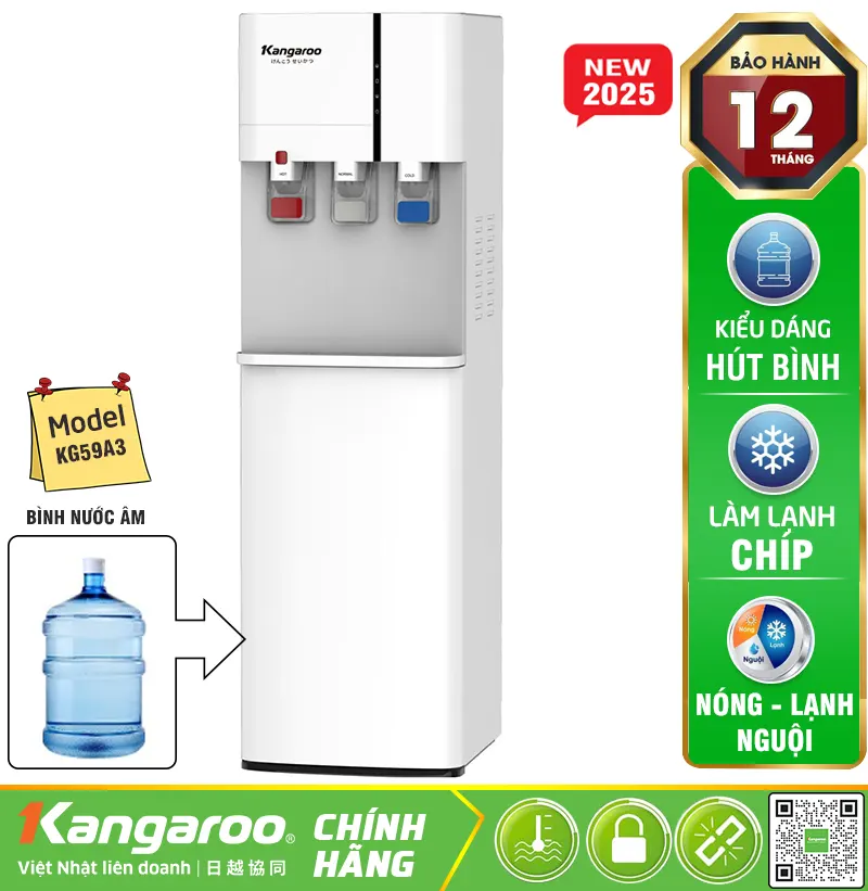 Cây nước nóng lạnh Kangaroo KG59A3 - Cây hút bình