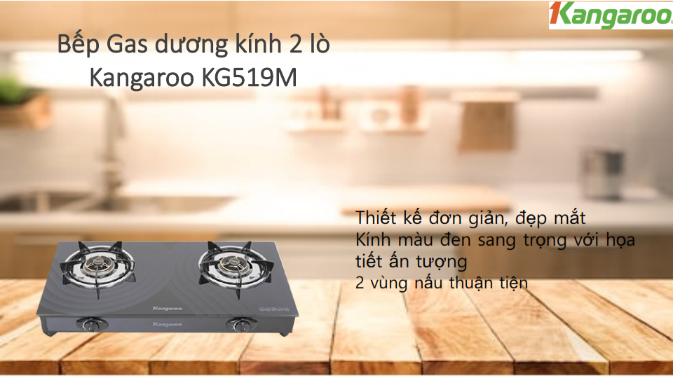 Bếp gas đôi dương Kangaroo KG519M