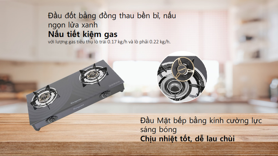 Bếp gas đôi dương Kangaroo KG519M