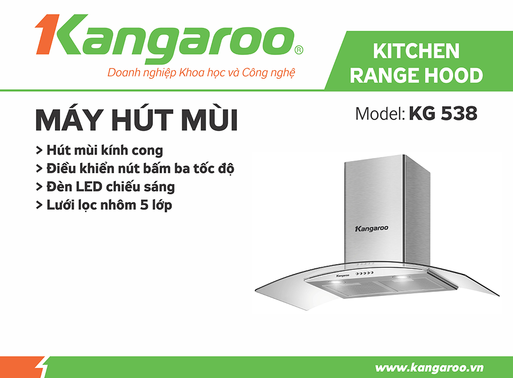  Máy hút mùi Kangaroo KG538 