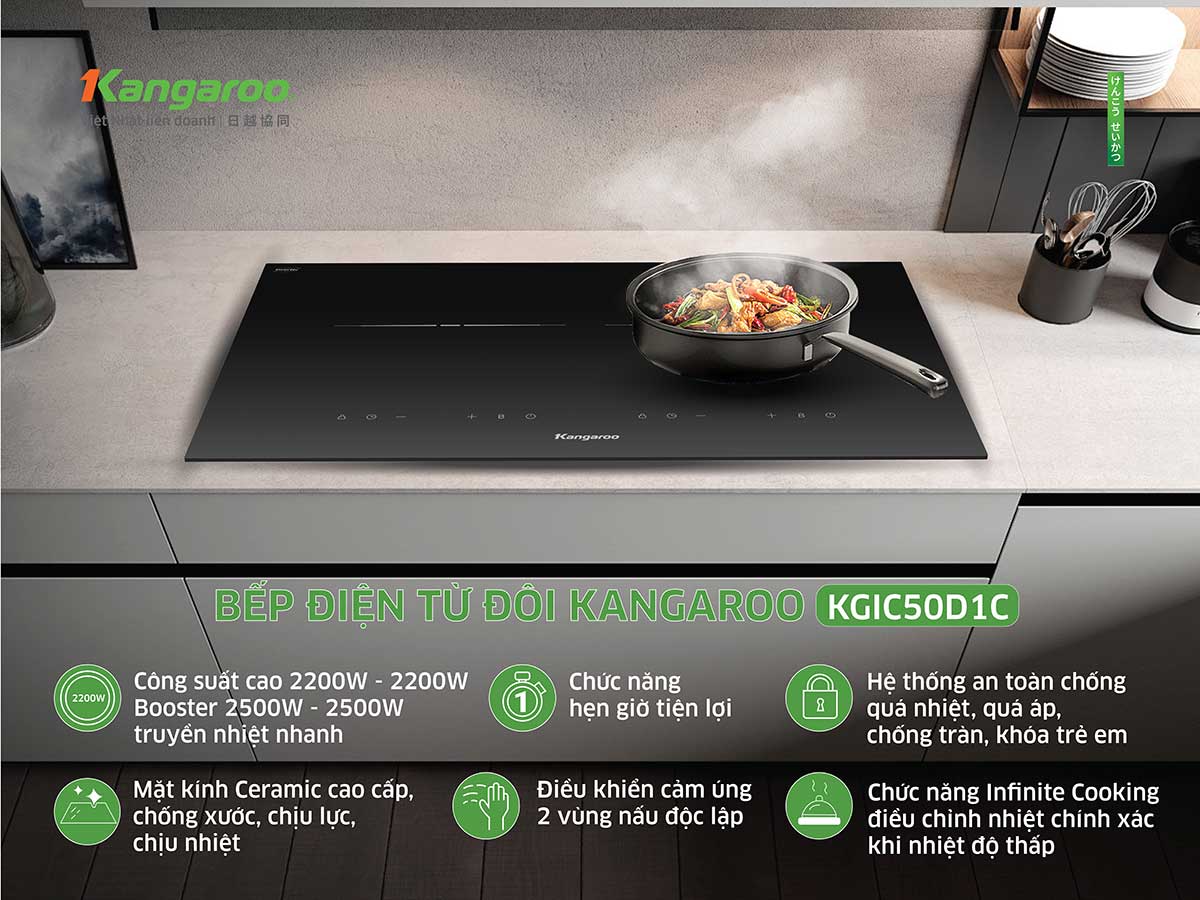 Bếp từ đôi lắp âm Kangaroo KGIC50D1C