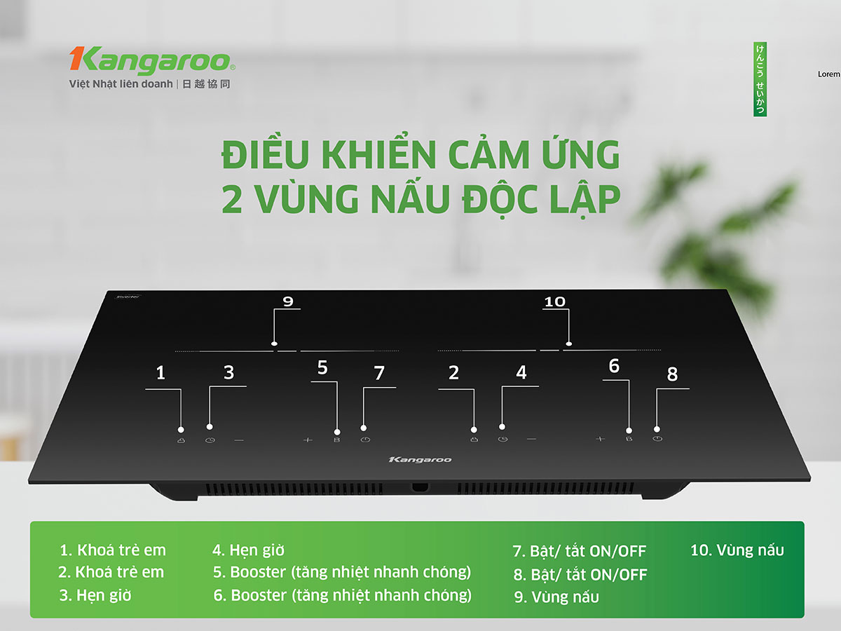 Bếp từ đôi lắp âm Kangaroo KGIC50D1C