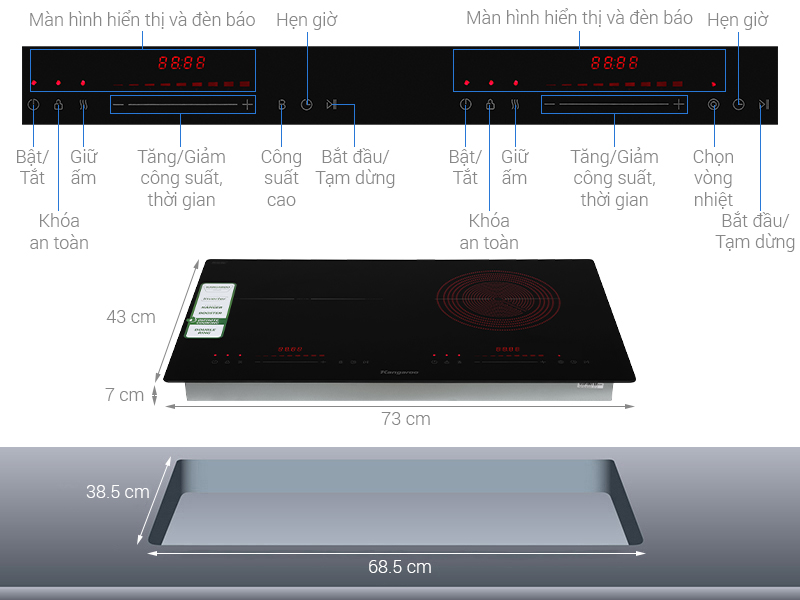 Thông số Bếp đôi điện từ hồng ngoại KGIF44D1C