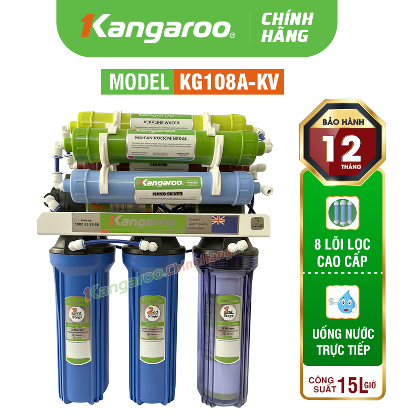 Máy lọc nước Kangaroo KG108A KV - Mẫu mới 2025