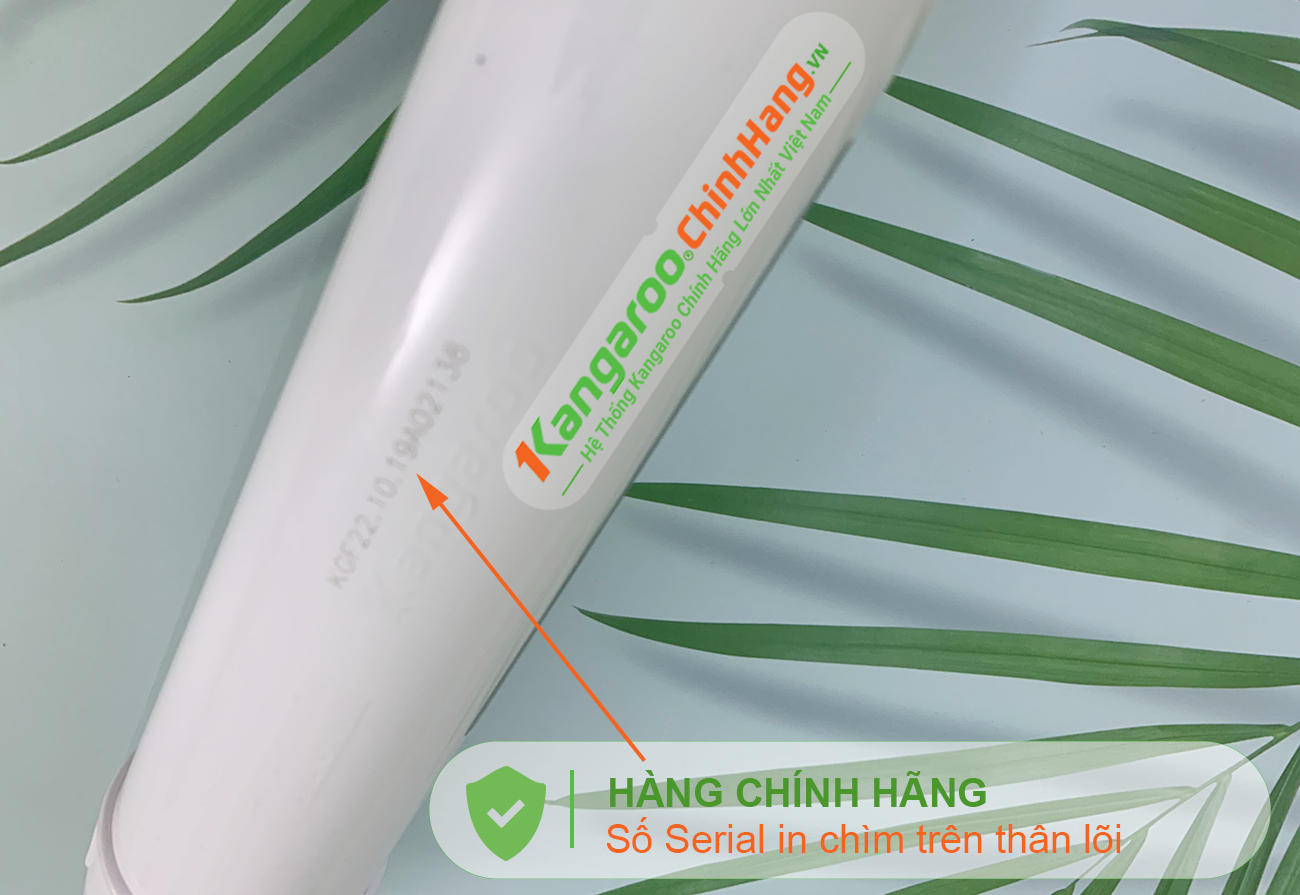 Số serial được in chìm trên Lõi lọc nước Kangaroo Hydrogen số 5 FIR + (HA)