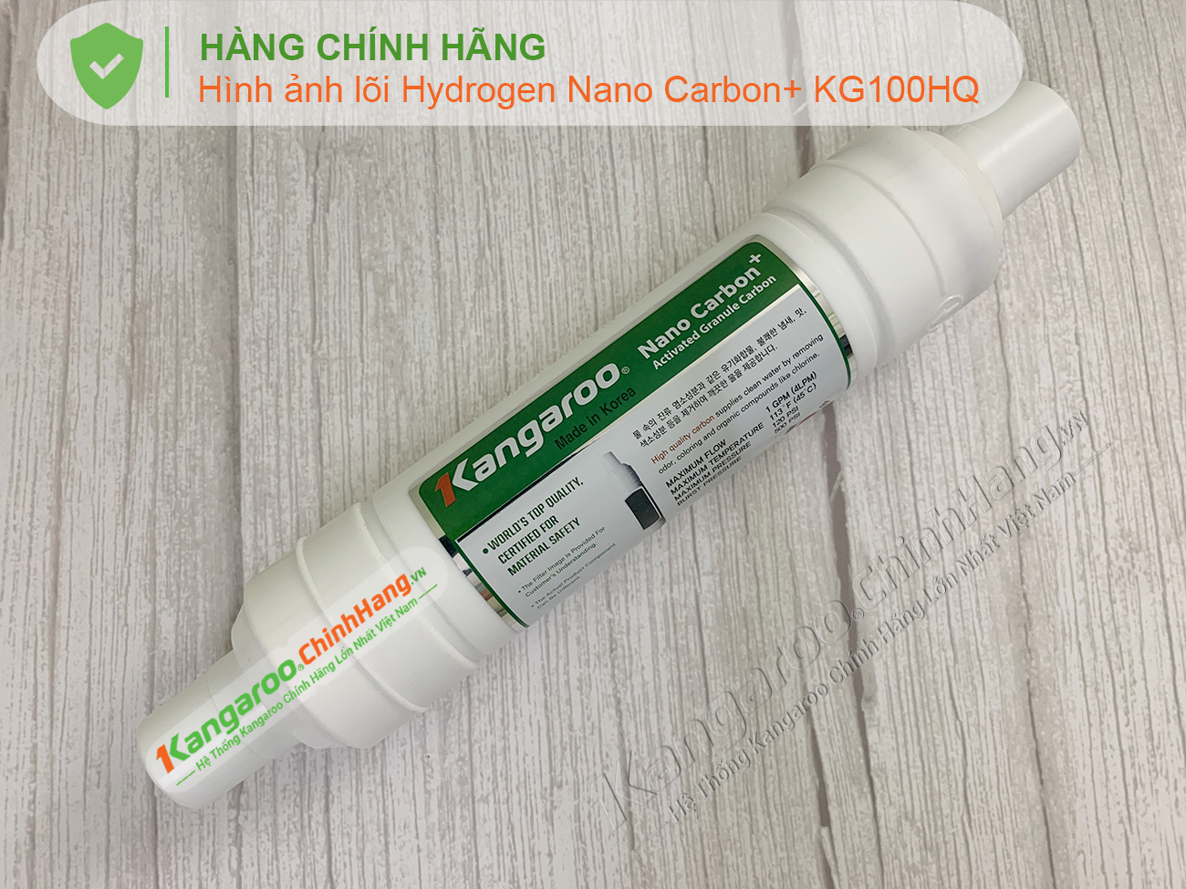 Lõi lọc nước Kangaroo Hydrogen KG100HQ số 9 Nano Carbon + chính hãng