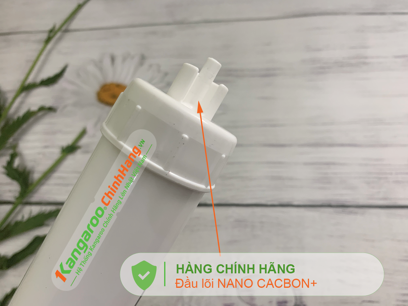 Đầu lõi dạng cút nhấn Lõi lọc nước Kangaroo Hydrogen số 9 NANO CARBON + (HP)