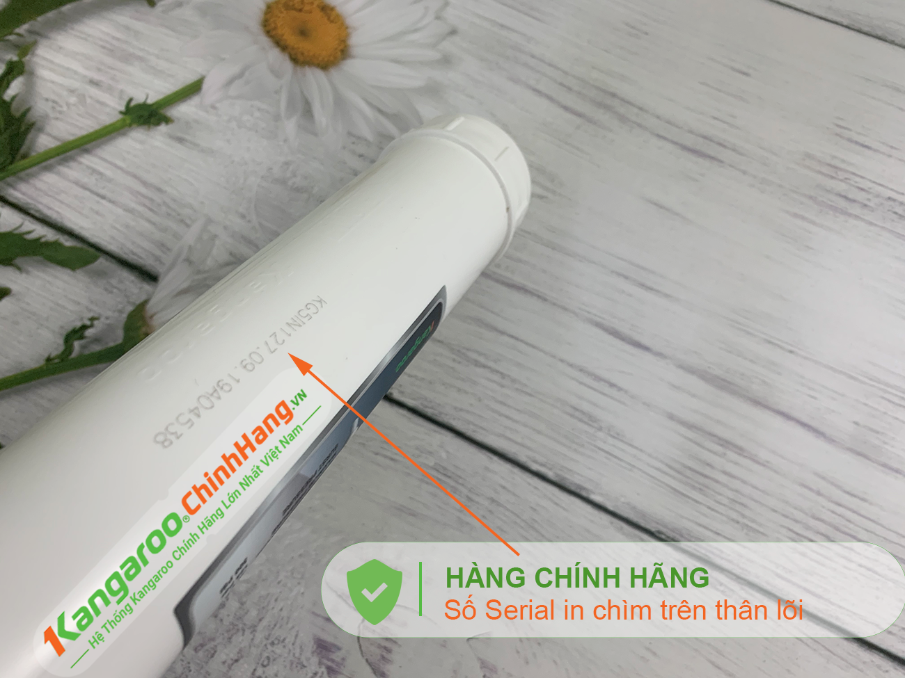 Số serial được in trên Lõi lọc nước Kangaroo Hydrogen số 10 OMEGA 5 IN 1 (HP)