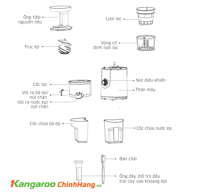 Máy ép chậm Kangaroo KG1B8