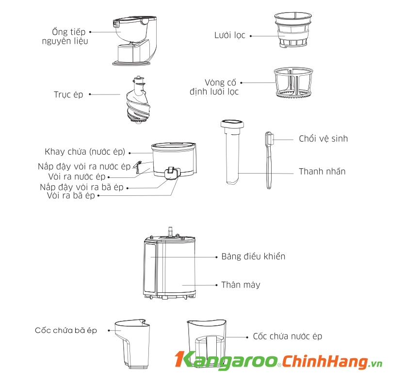 Máy ép chậm Kangaroo KG200SJD2