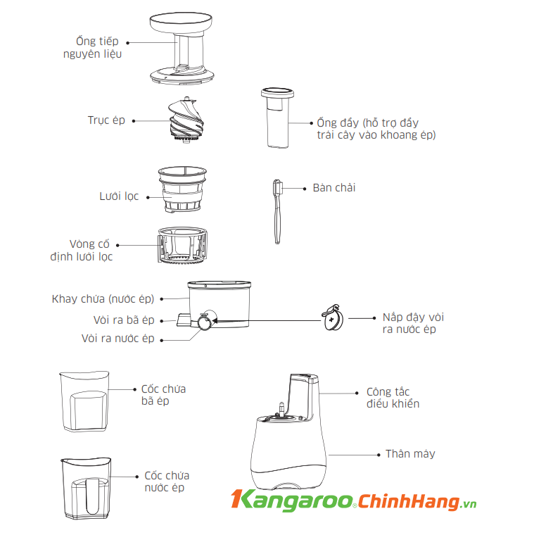 Máy ép chậm Kangaroo KG150SJ
