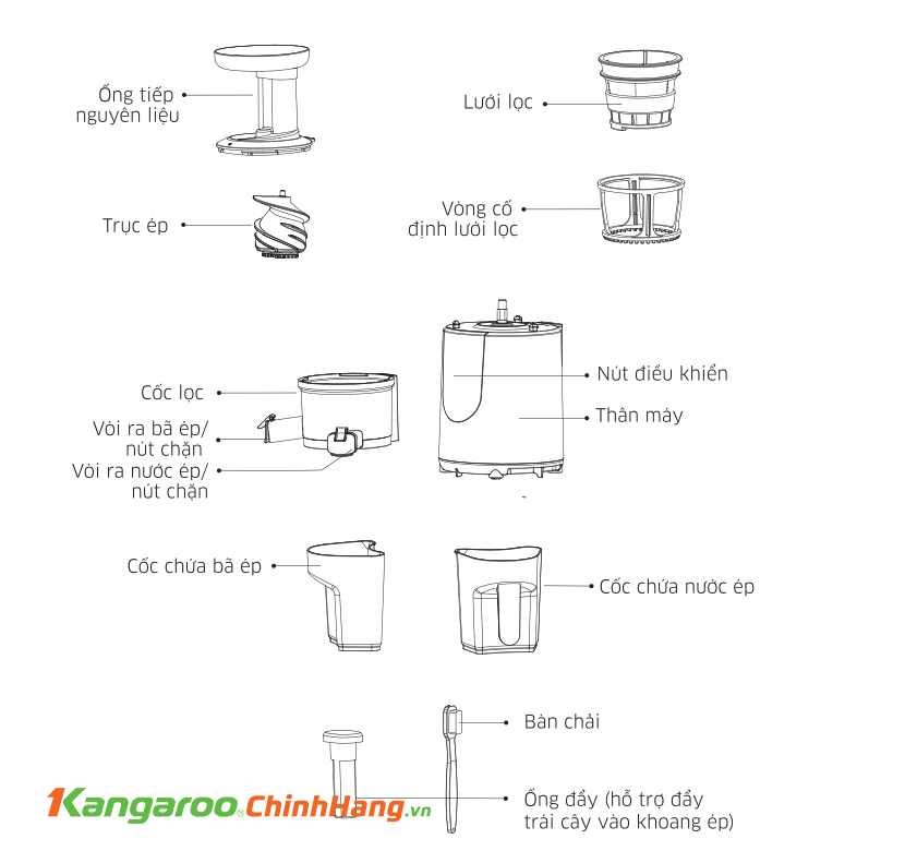 Máy ép chậm Kangaroo KG180SJD