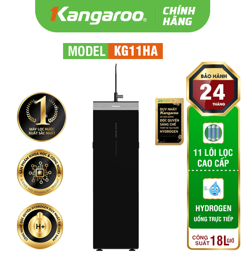 Máy lọc nước Kangaroo Hydrogen KG11HA - 11 Lõi lọc, Mẫu mới 2026
