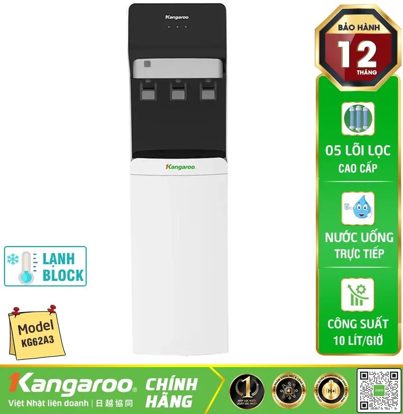 Cây nước nóng lạnh Kangaroo KG62A3 - Tích hợp bộ Lọc RO