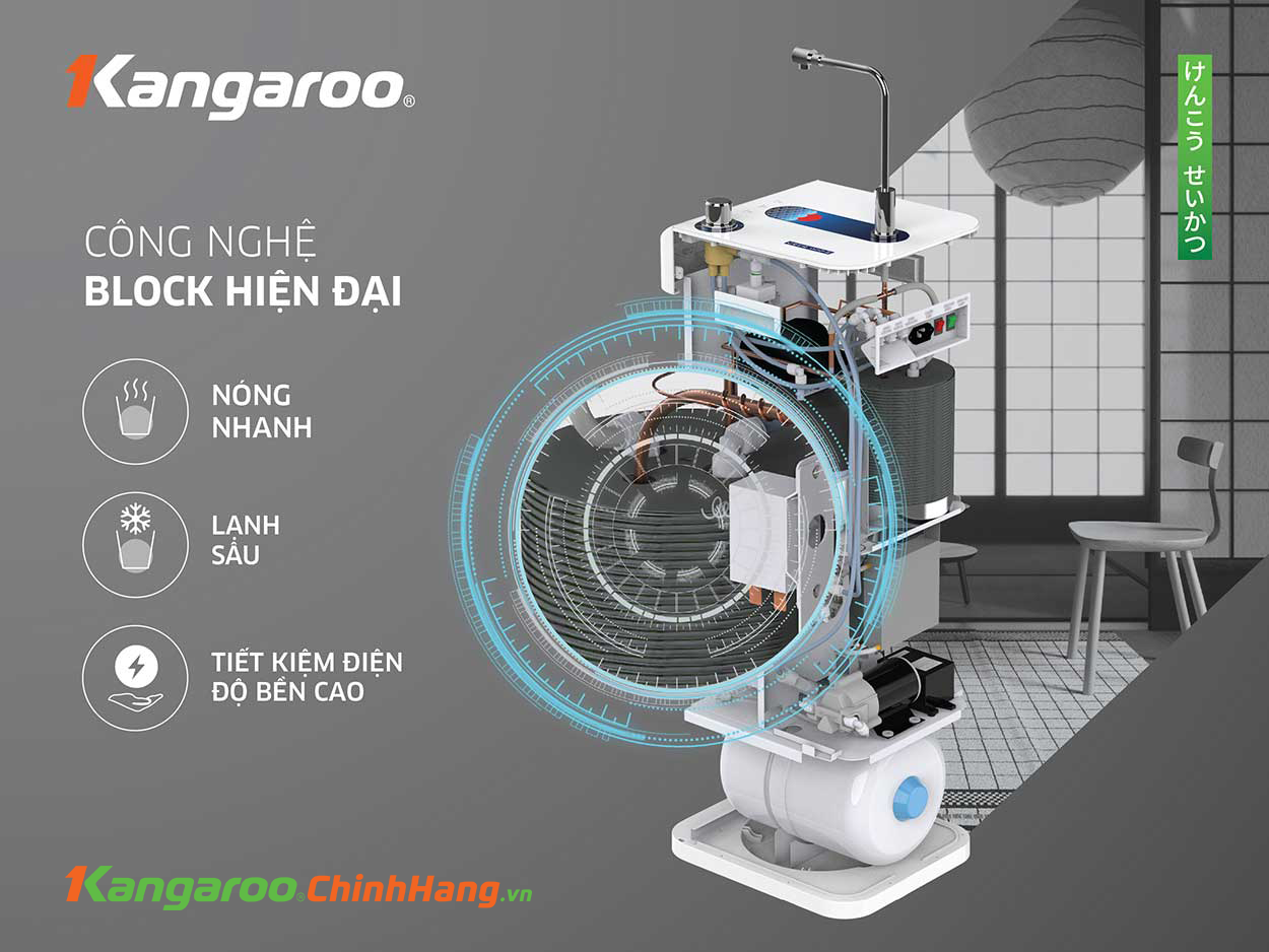 Máy lọc nước Kangaroo Hydrogen ion kiềm KG10A8ESG