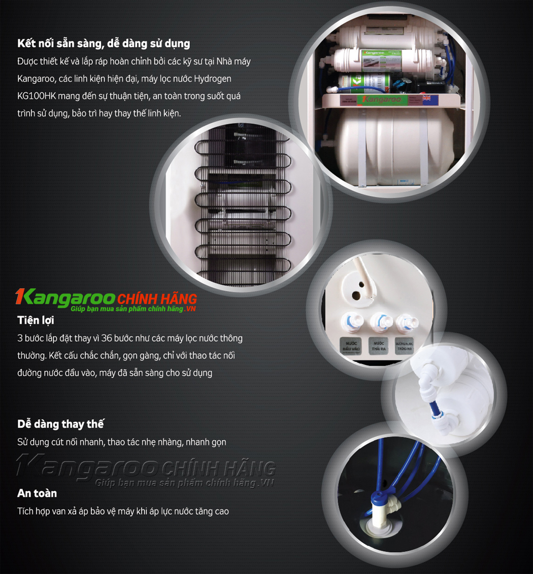 Máy lọc nước Kangaroo Hydrogen KG100HK  Nóng - Lạnh - RO