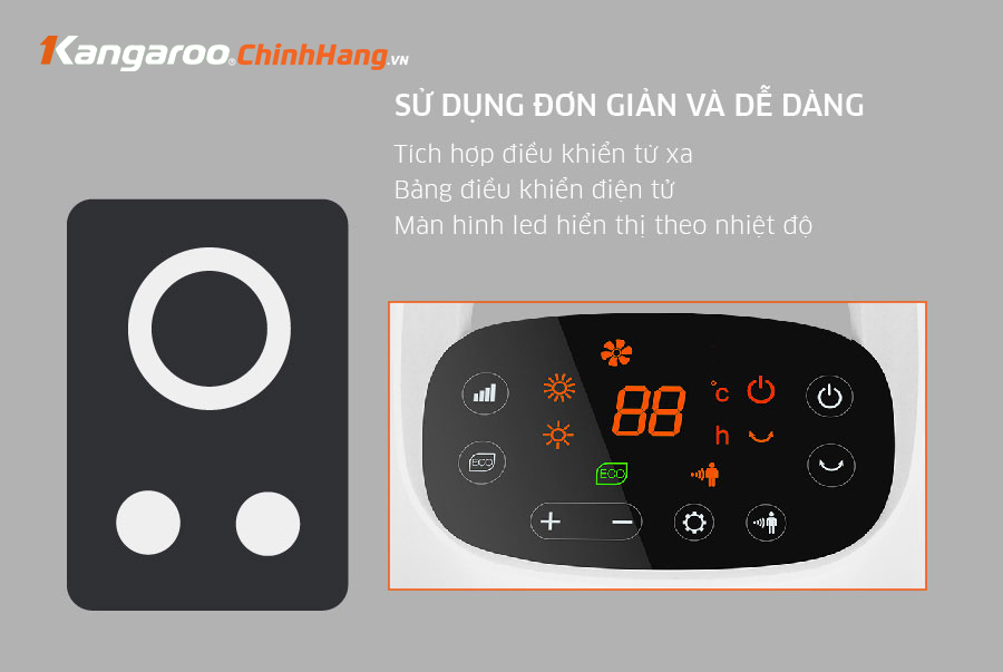 Máy sưởi gốm ceramic Kangaroo KGFH05