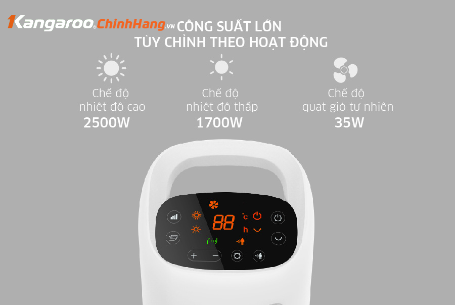 Máy sưởi gốm ceramic Kangaroo KGFH05