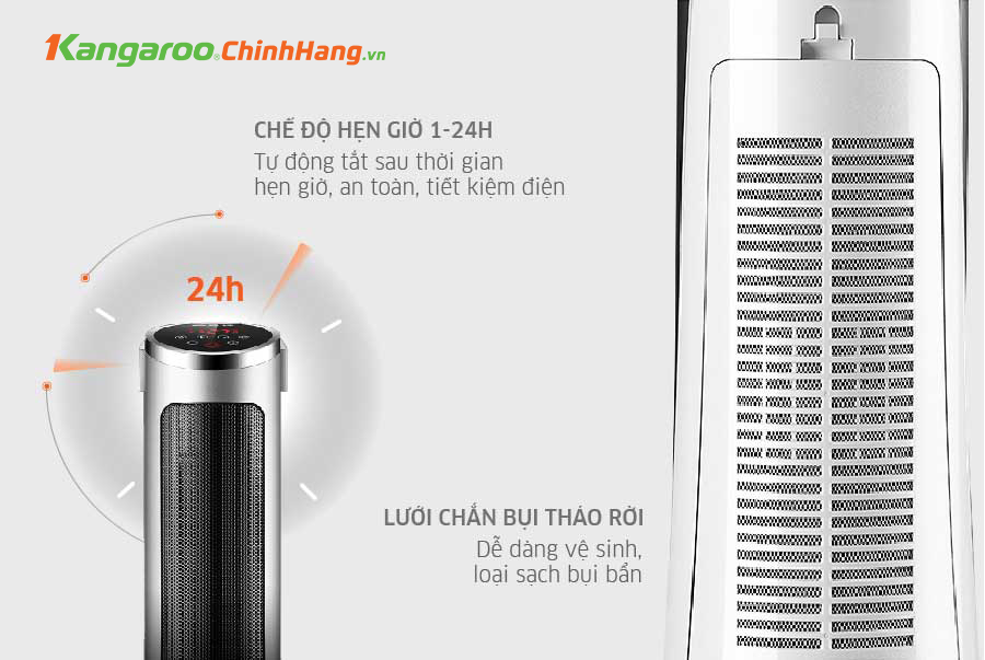 Máy sưởi gốm ceramic Kangaroo KGFH06