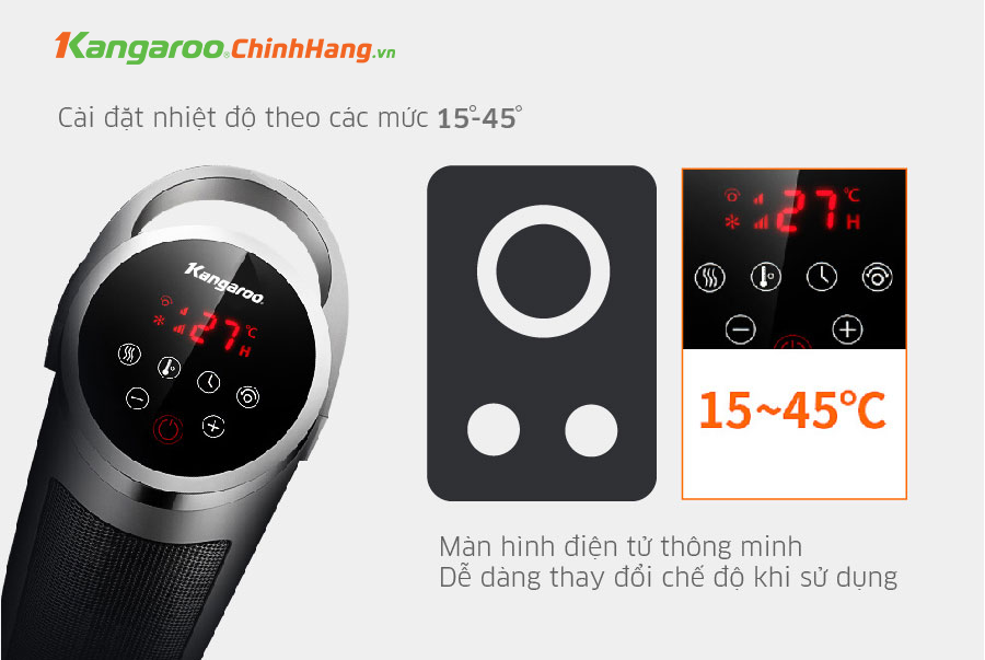 Máy sưởi gốm ceramic Kangaroo KGFH06