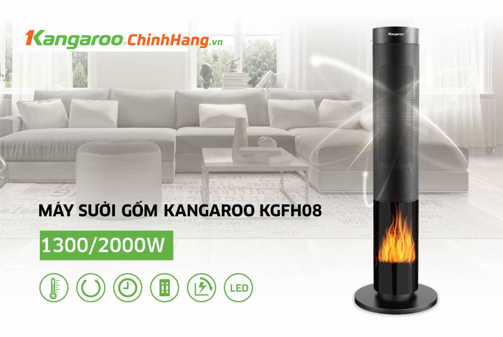 Máy sưởi gốm ceramic Kangaroo KGFH08