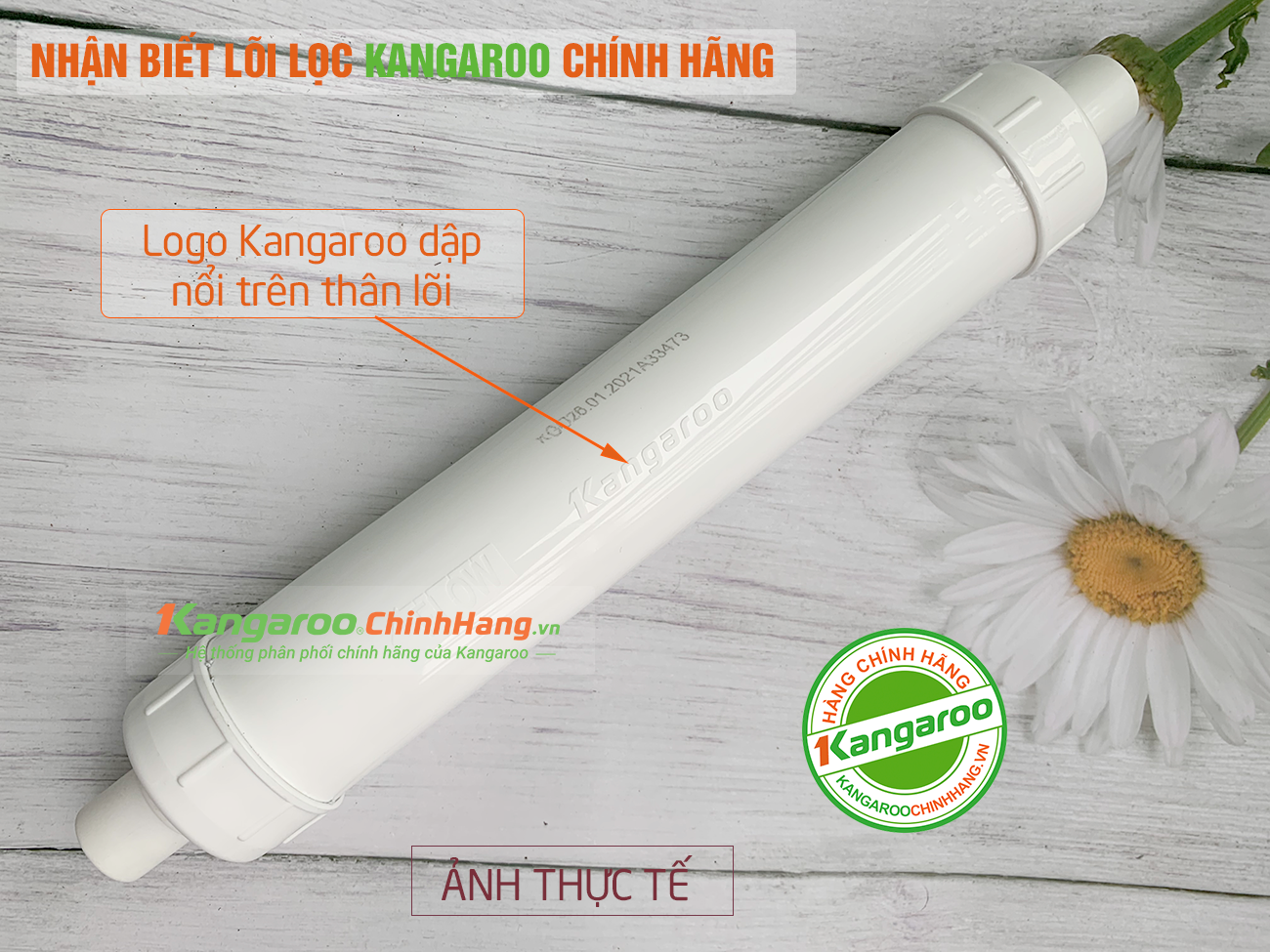 Nhận biết lõi lọc nước Kangaroo số 9 ORP Chính Hãng