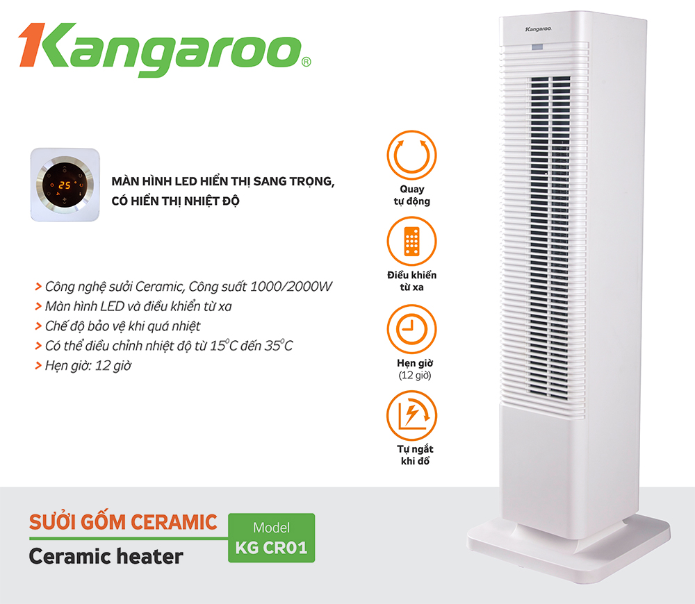 Sưởi gốm ceramic Kangaroo KGCR01