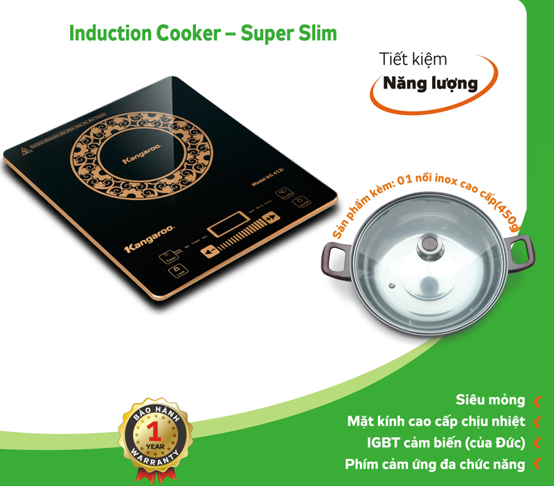- Bếp từ đơn Kangaroo KG412i