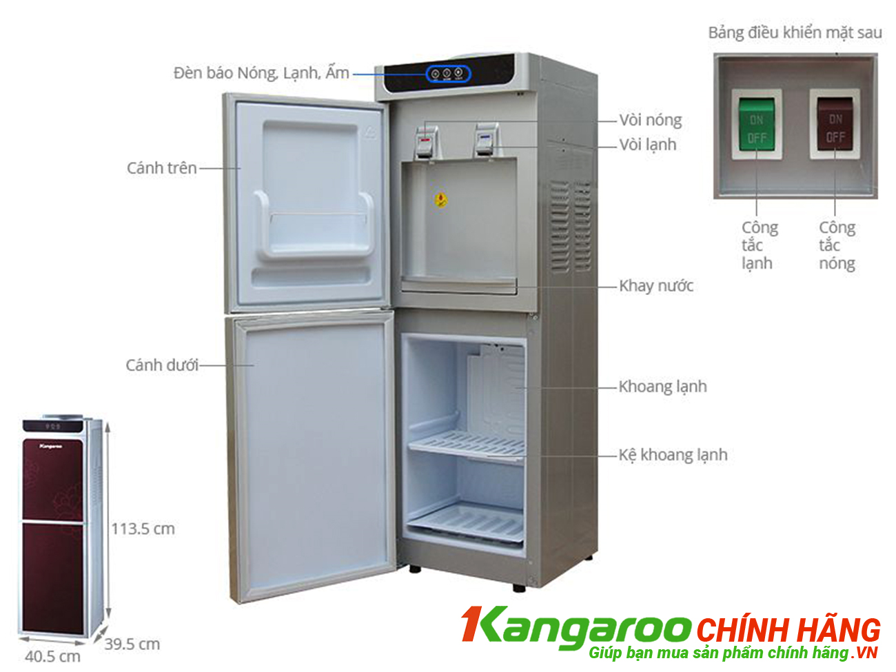 Cây nước nóng lạnh Kangaroo KG40H