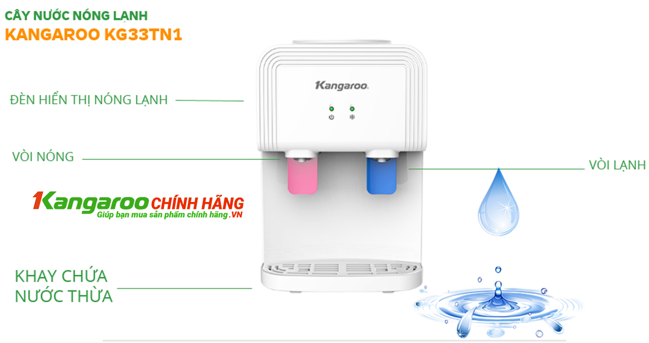 Tính năng Cây nước nóng lạnh Kangaroo KG33TN1