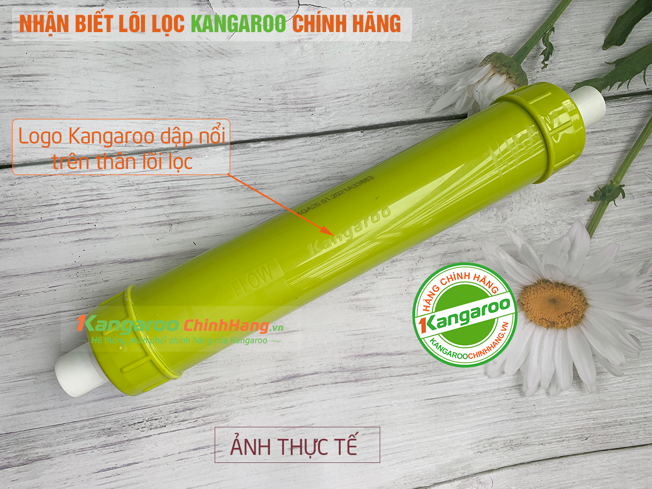 Nhận biết lõi lọc nước Kangaroo số 7 Alkaline chính hãng