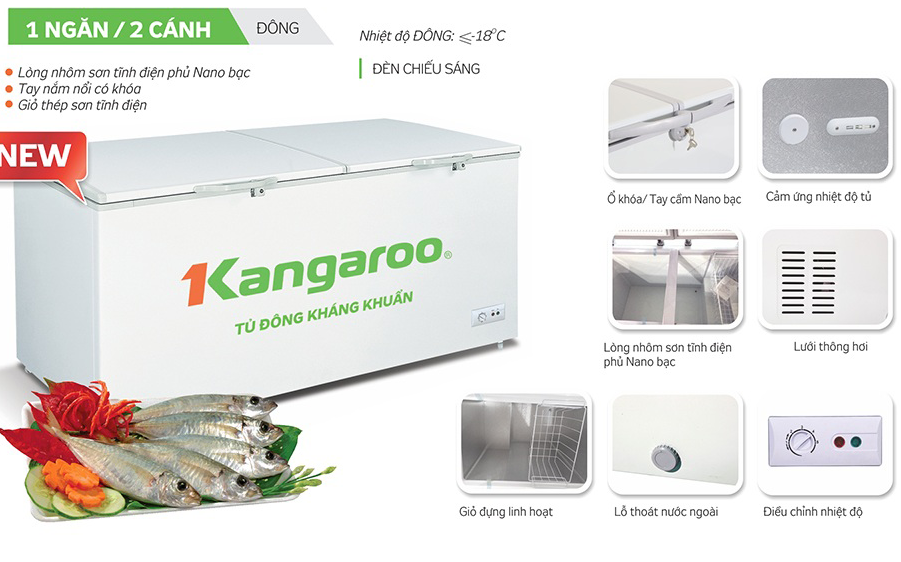 Tủ đông kháng khuẩn Kangaroo KG1009C1