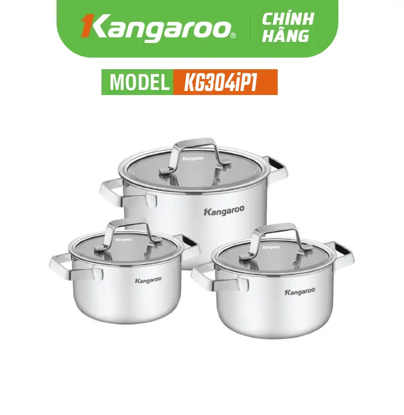 Bộ nồi Inox cao cấp Kangaroo KG304IP1