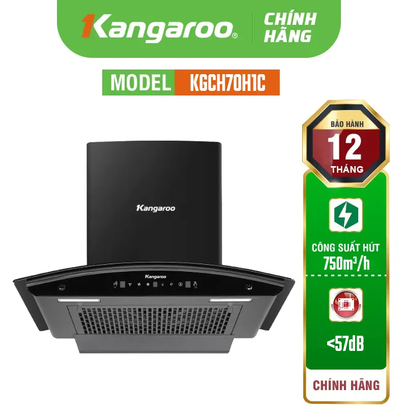 Máy hút mùi kính cong Kangaroo KGCH70H1C