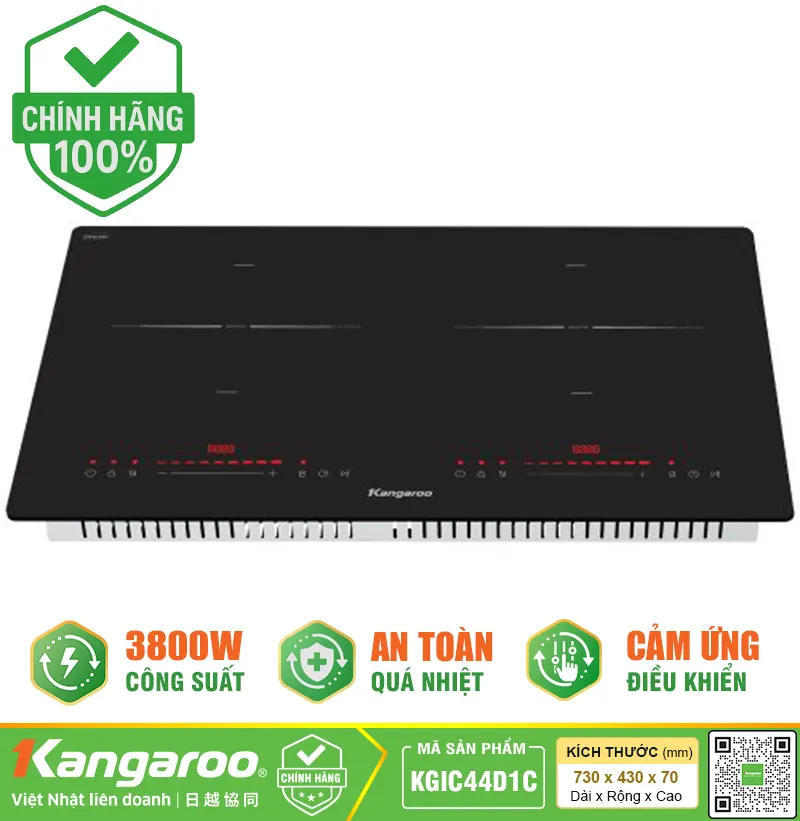 Bếp từ đôi lắp âm Kangaroo KGIC44D1C