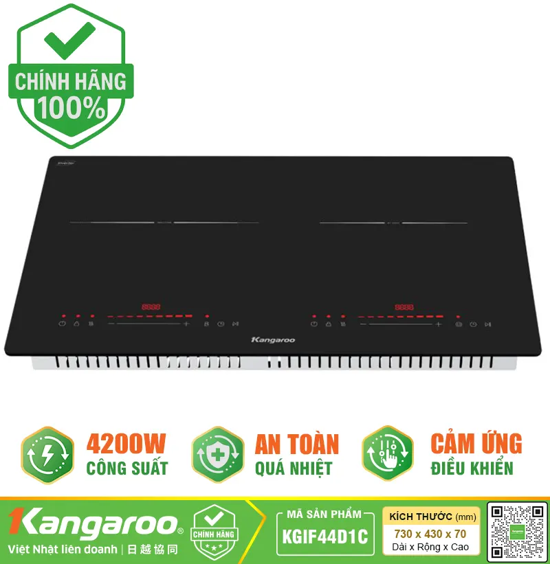 Bếp từ hồng ngoại lắp âm Kangaroo KGIF44D1C